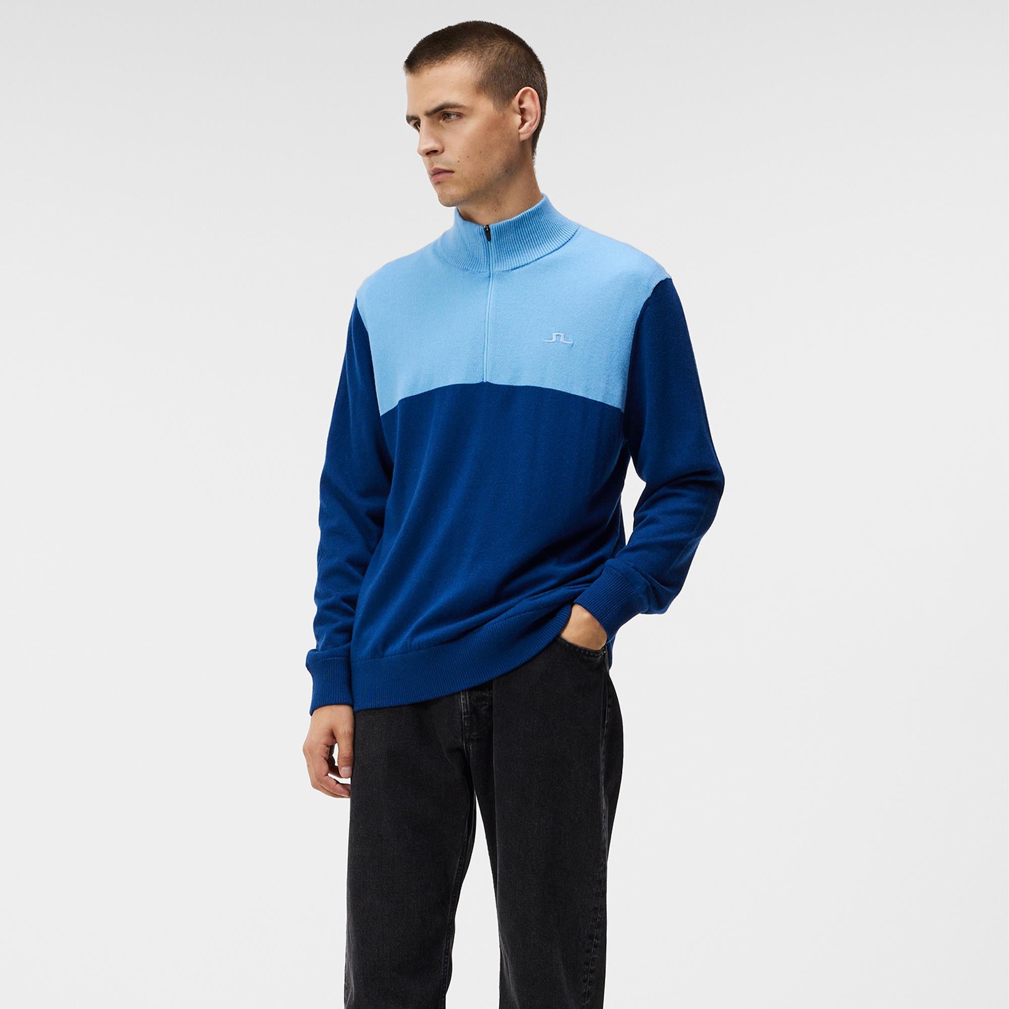 J Lindeberg Jeff Windbreaker Mens Golf Sweater Estate Blue